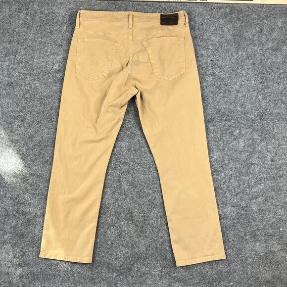 AG Adriano Goldschmied Pants Mens 34x34 Beige Khaki Chino Stretch Casual Classic - Picture 9 of 11